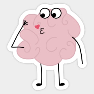 Kiss your brain doodle Sticker